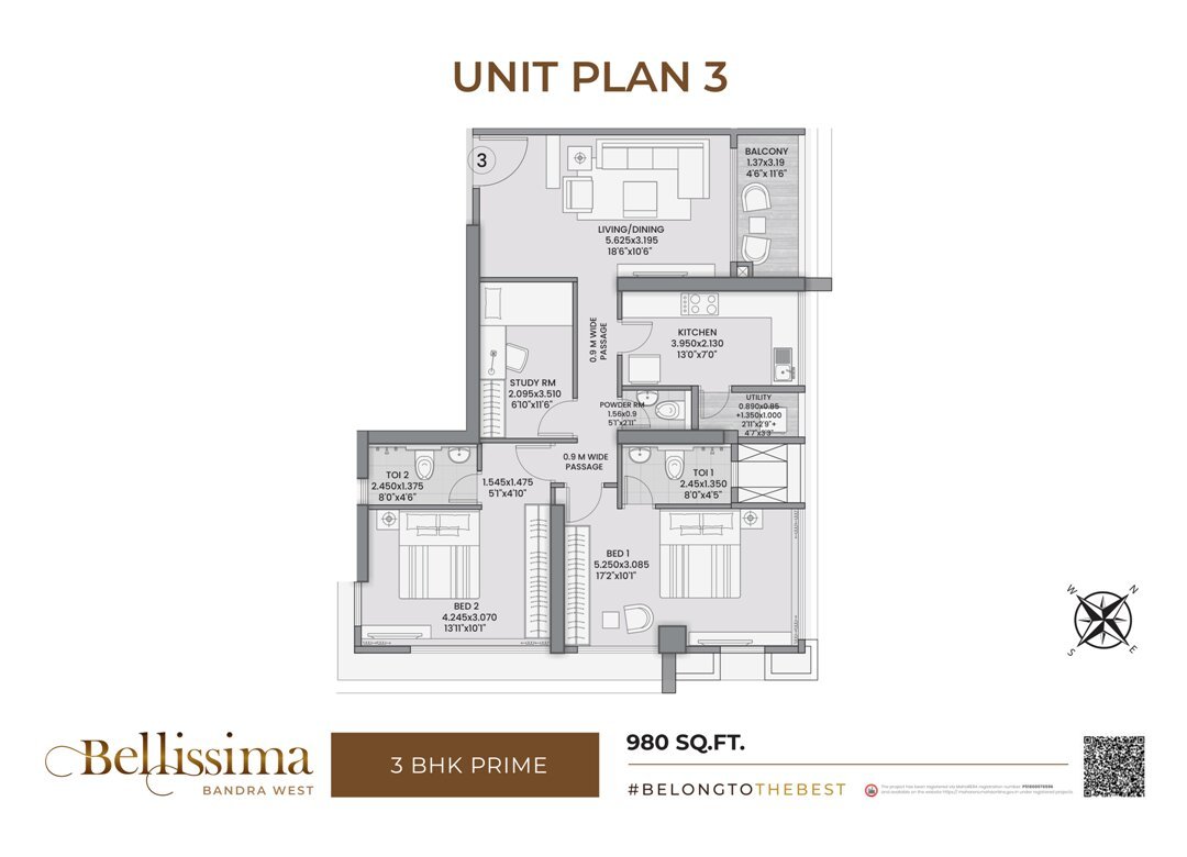 980 sq ft plan